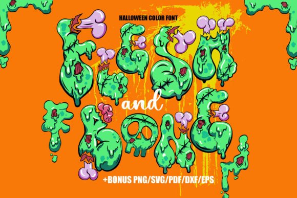 Flesh and Bone: A Detailed Halloween Font for Your Projects